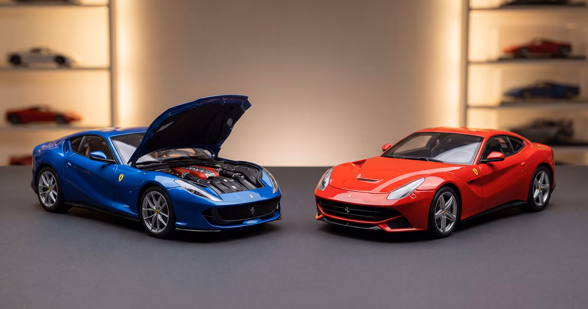 Metallinen pienoismalli ja hartsimalli 1:18 – materiaalien vertailu vierekkäin